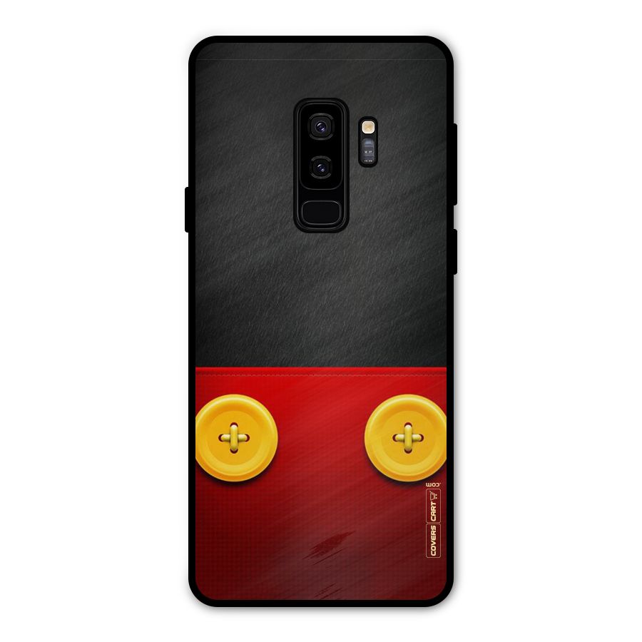 Yellow Button Metal Back Case for Galaxy S9 Plus