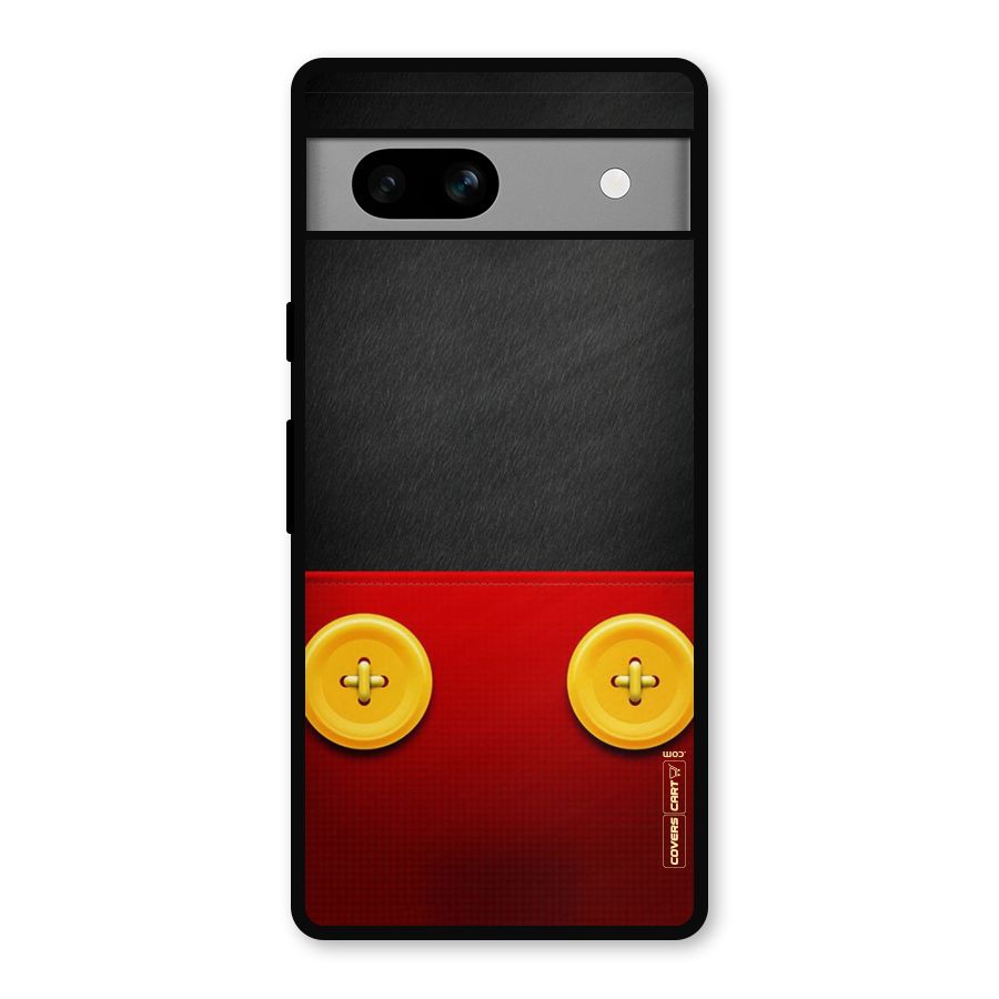 Yellow Button Metal Back Case for Google Pixel 7a