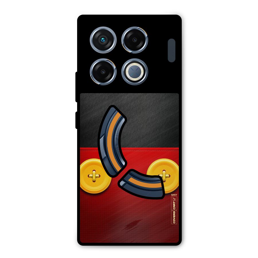 Yellow Button Metal Back Case for Infinix GT 20 Pro
