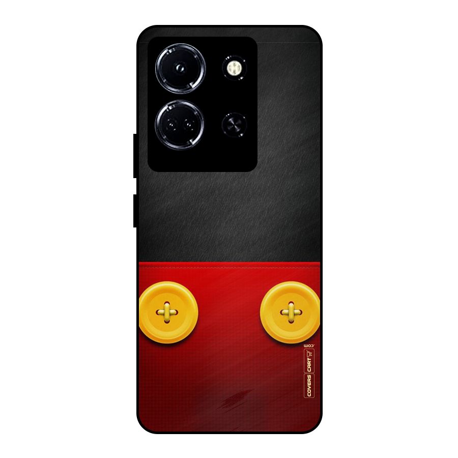 Yellow Button Metal Back Case for Infinix Note 30 5G