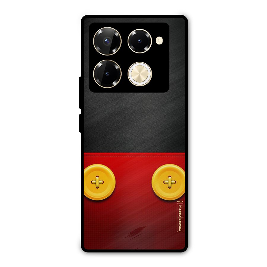 Yellow Button Metal Back Case for Infinix Note 40 Pro