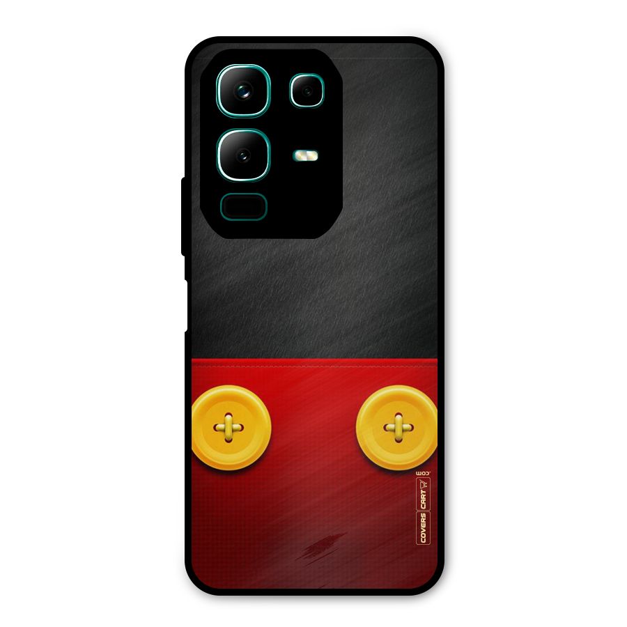 Yellow Button Metal Back Case for Infinix Note 50x