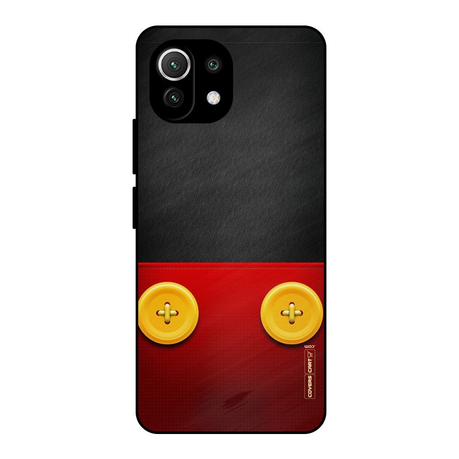 Yellow Button Metal Back Case for Mi 11 Lite NE 5G