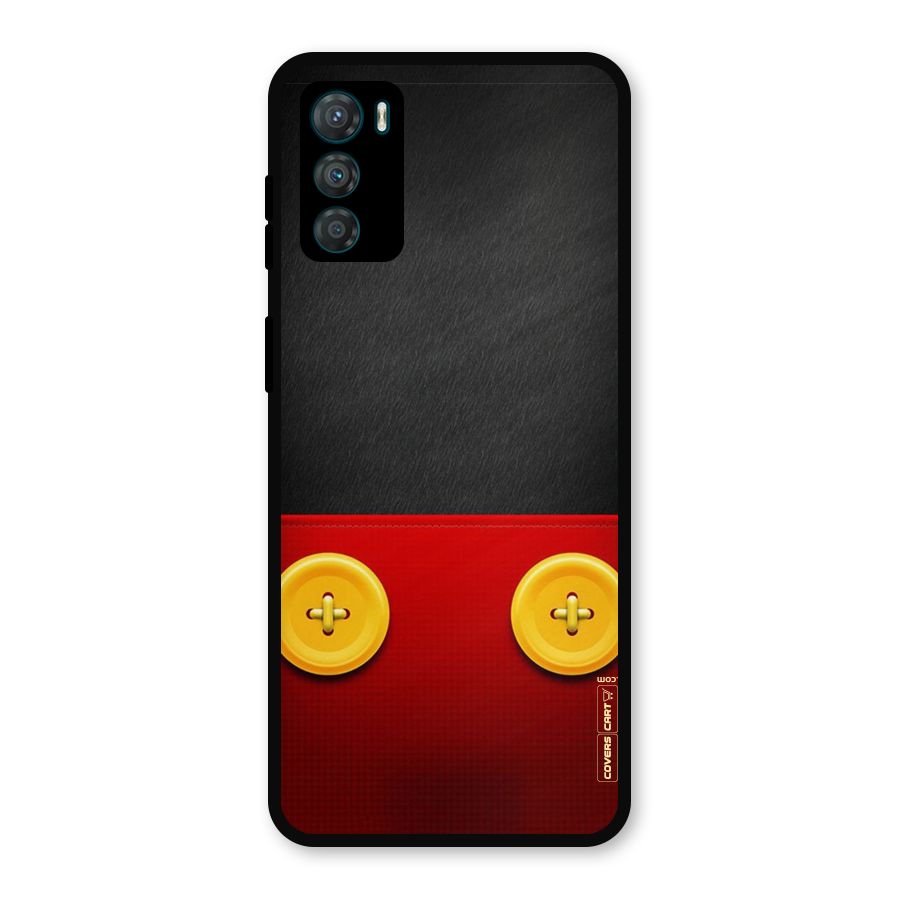 Yellow Button Metal Back Case for Moto G42