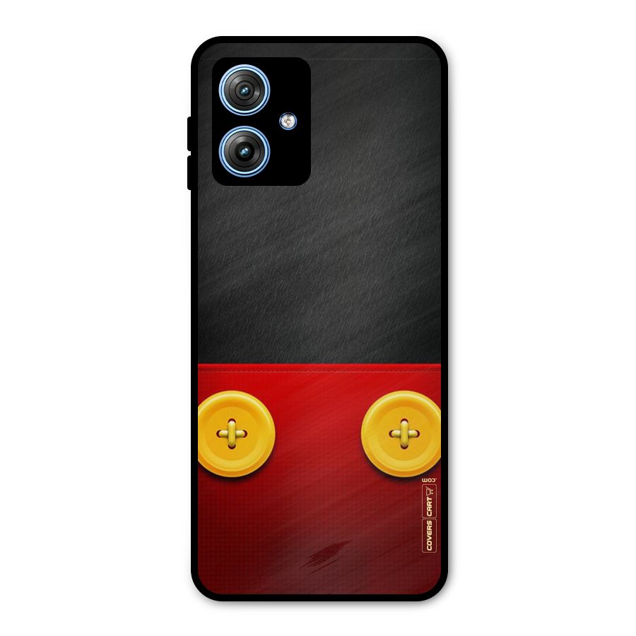 Yellow Button Metal Back Case for Moto G54
