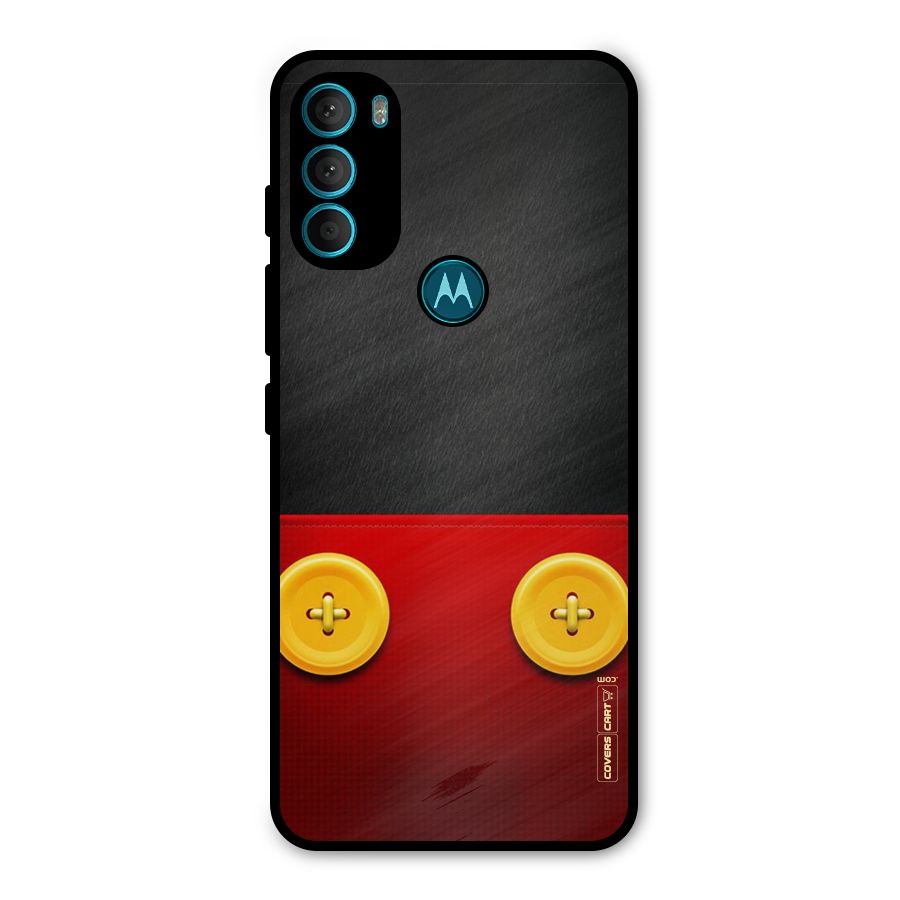 Yellow Button Metal Back Case for Moto G71 5G