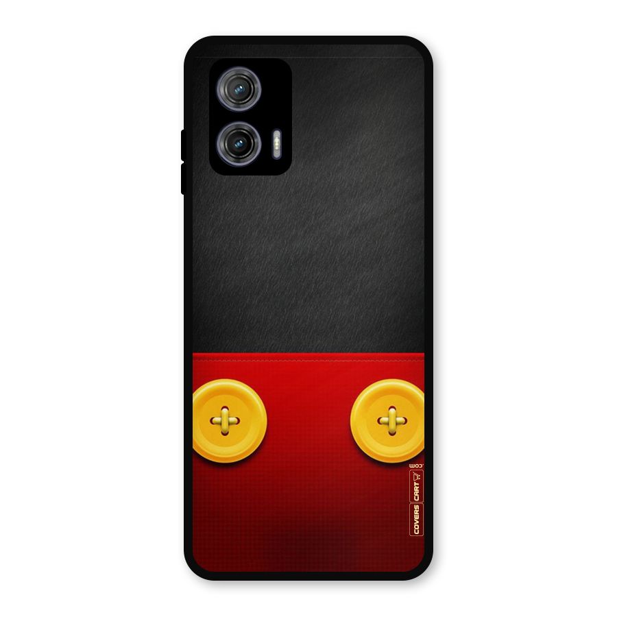 Yellow Button Metal Back Case for Moto G73