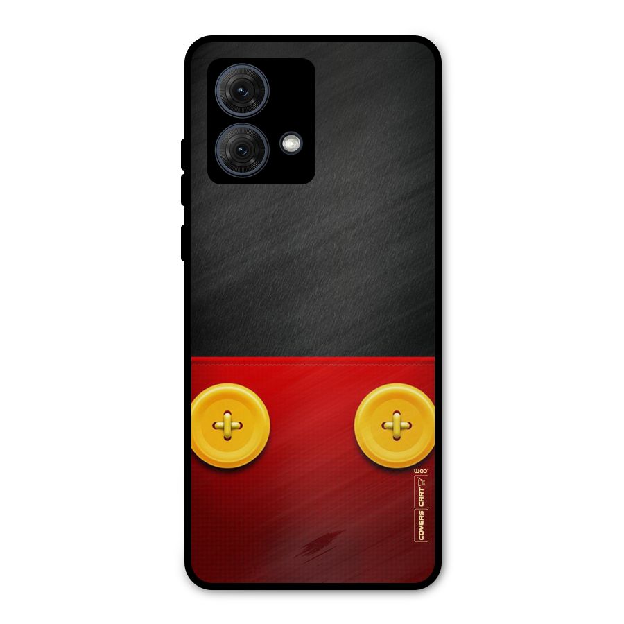 Yellow Button Metal Back Case for Moto G84