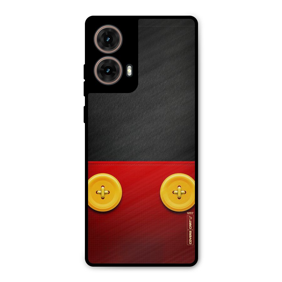 Yellow Button Metal Back Case for Moto G85