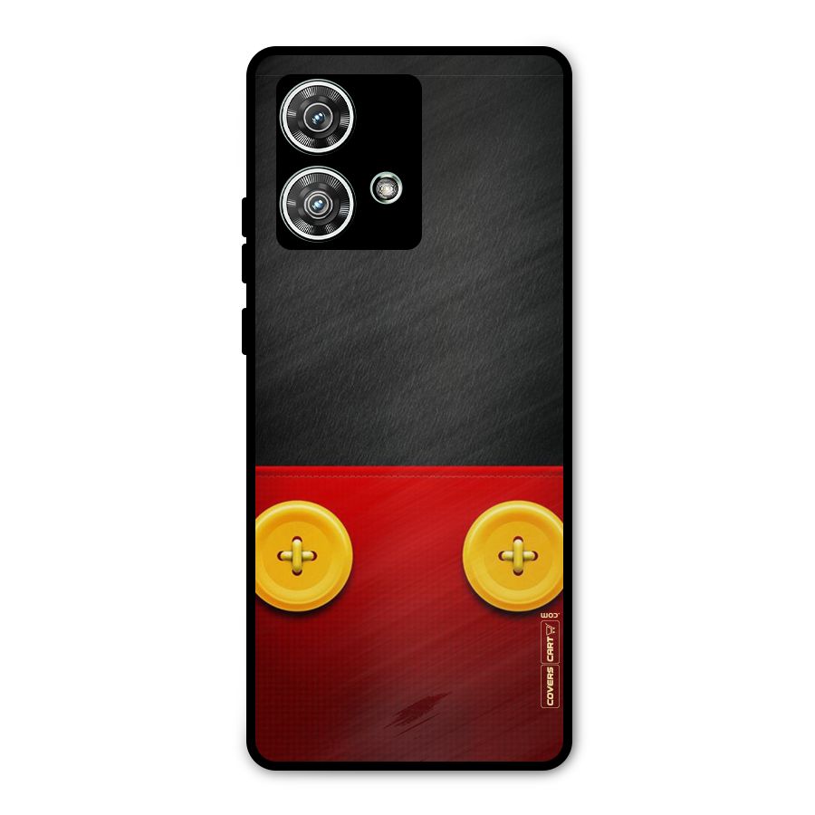 Yellow Button Metal Back Case for Motorola Edge 40 Neo