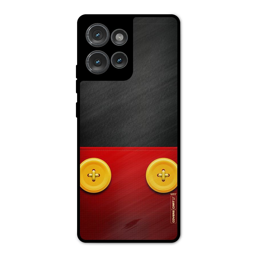 Yellow Button Metal Back Case for Motorola Edge 50