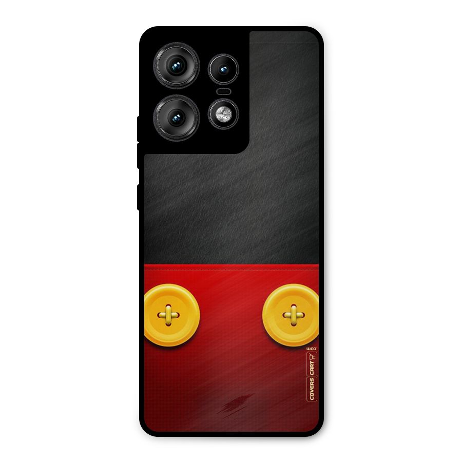 Yellow Button Metal Back Case for Motorola Edge 50 Pro