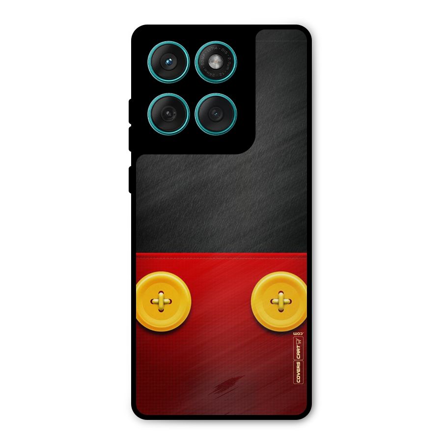 Yellow Button Metal Back Case for Motorola Edge 60