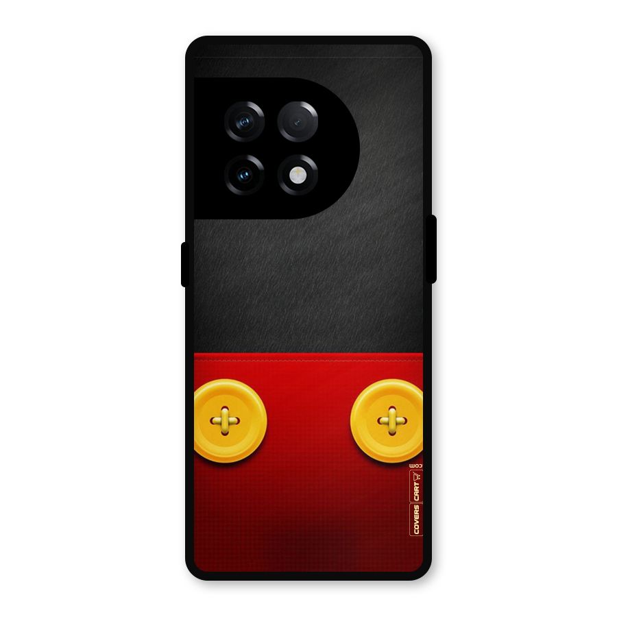 Yellow Button Metal Back Case for OnePlus 11R
