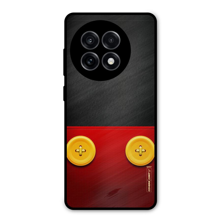 Yellow Button Metal Back Case for OnePlus 13R