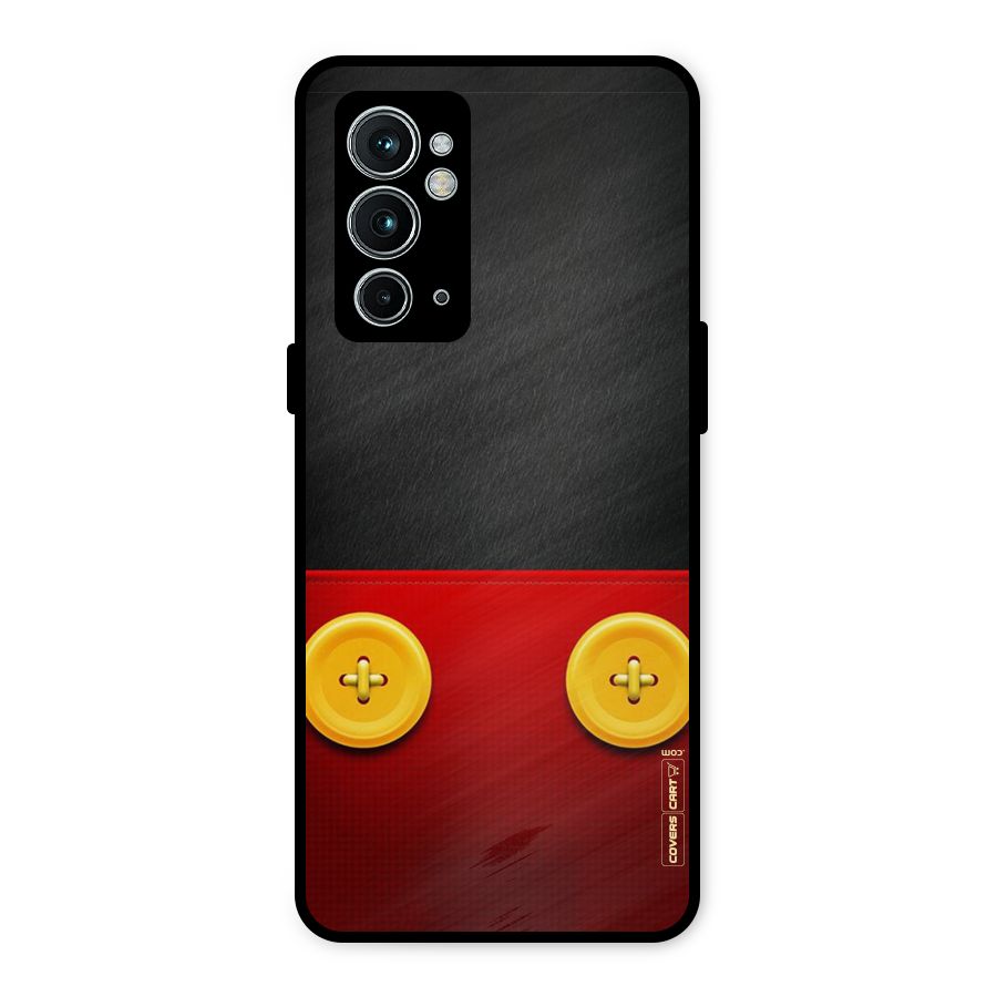 Yellow Button Metal Back Case for OnePlus 9RT 5G
