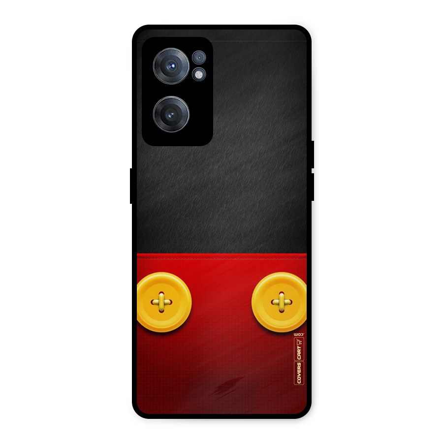 Yellow Button Metal Back Case for OnePlus Nord CE 2 5G