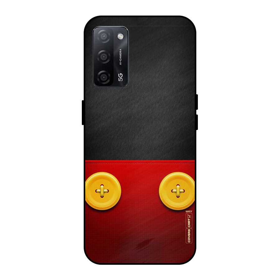 Yellow Button Metal Back Case for Oppo A53s 5G