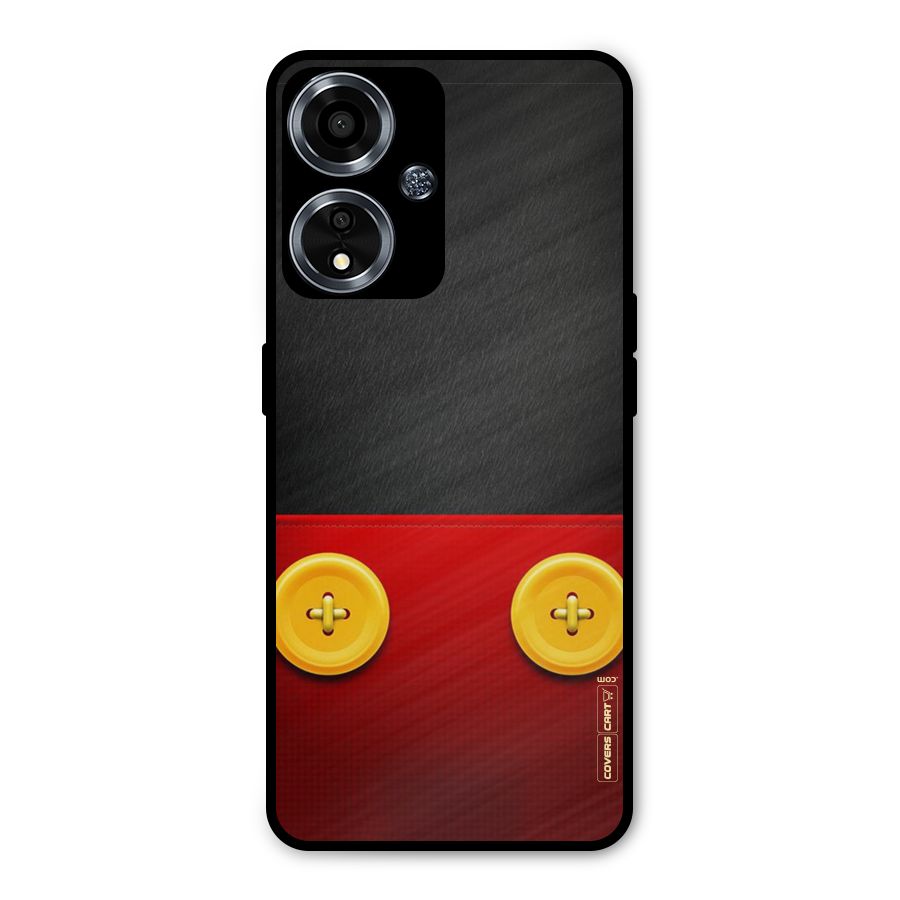 Yellow Button Metal Back Case for Oppo A59