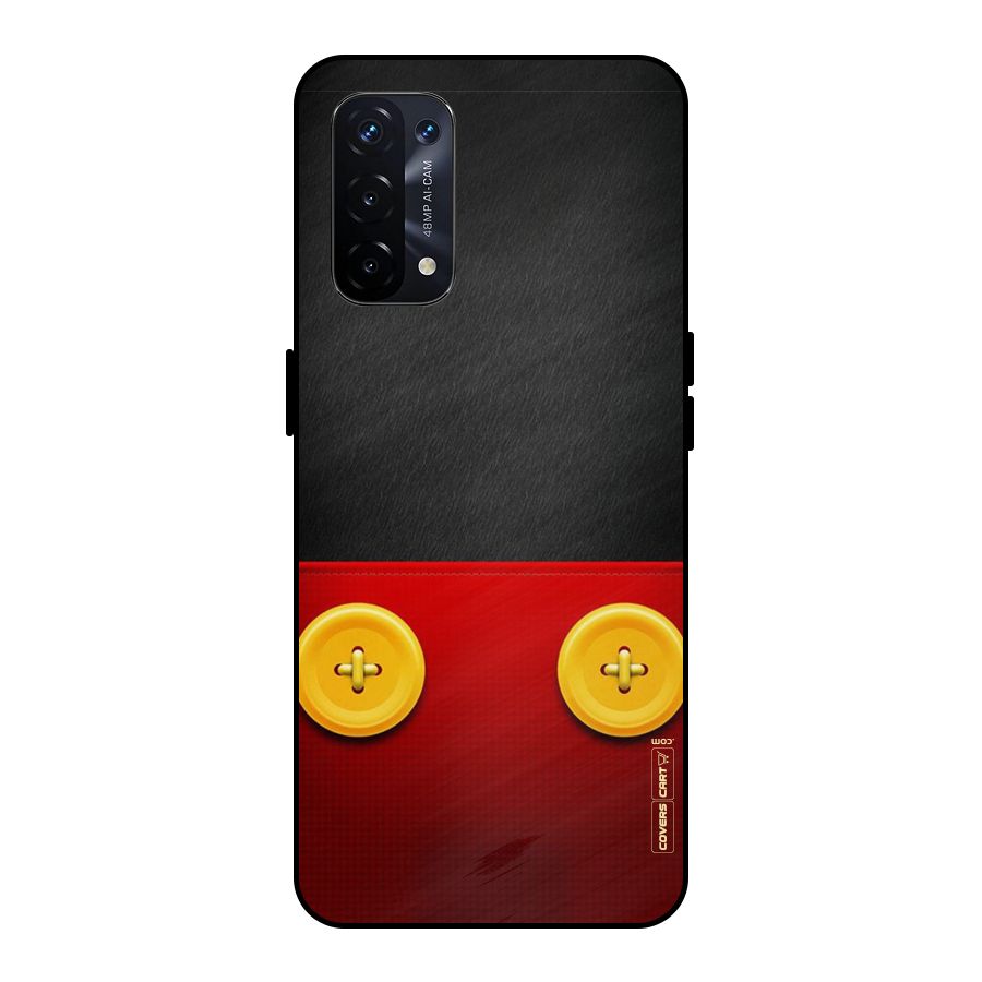 Yellow Button Metal Back Case for Oppo A74 5G