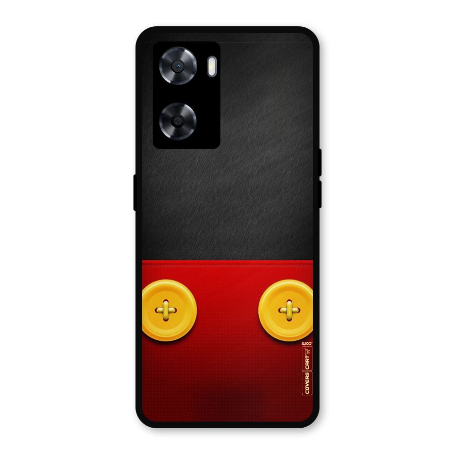 Yellow Button Metal Back Case for Oppo A77s