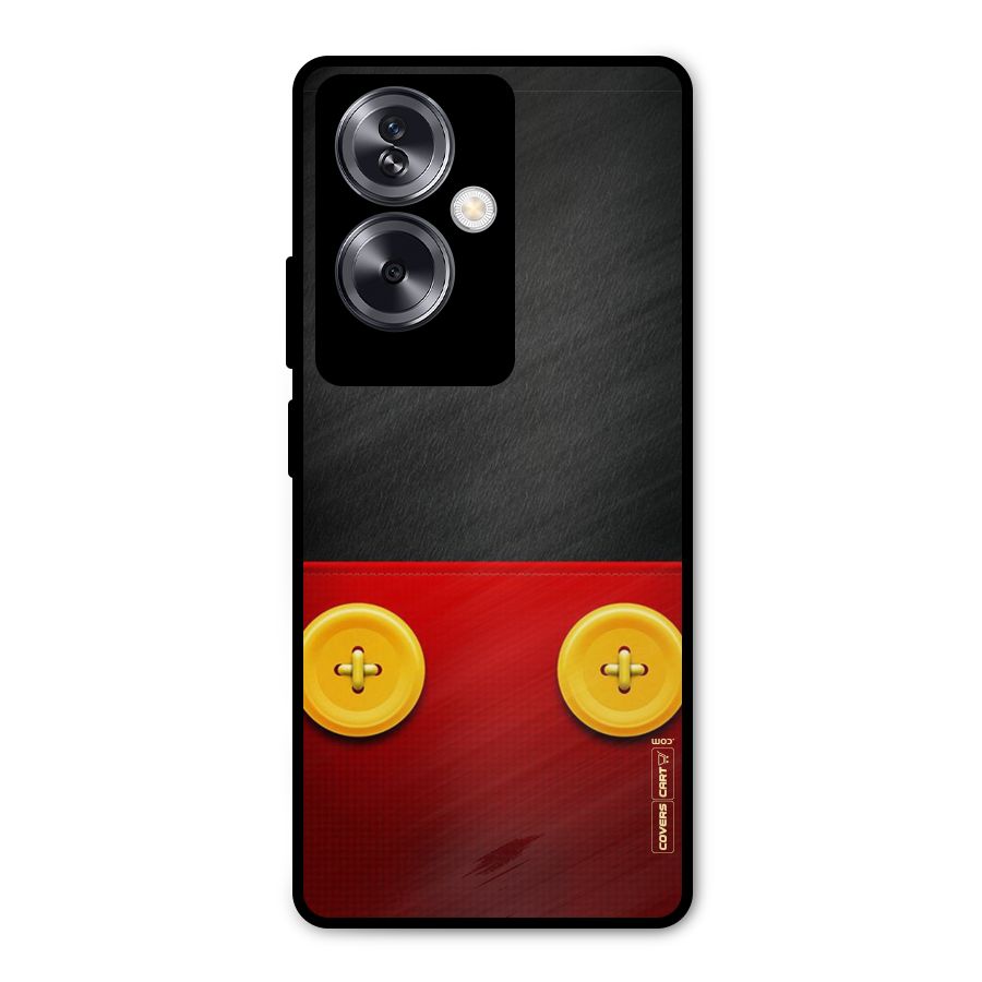 Yellow Button Metal Back Case for Oppo A79 5G