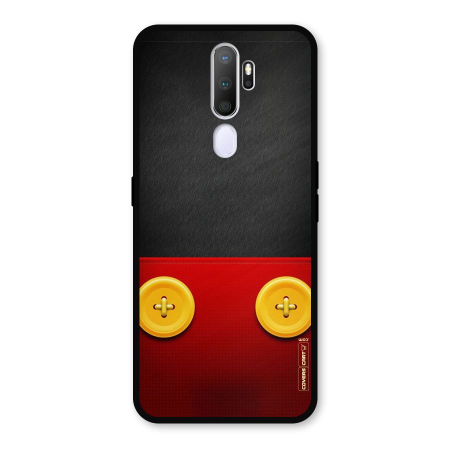Yellow Button Metal Back Case for Oppo A9 (2020)