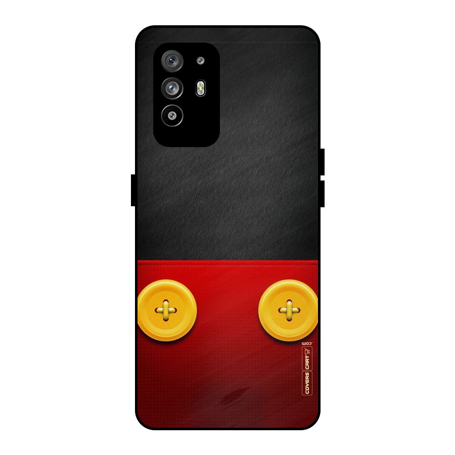 Yellow Button Metal Back Case for Oppo F19 Pro Plus 5G