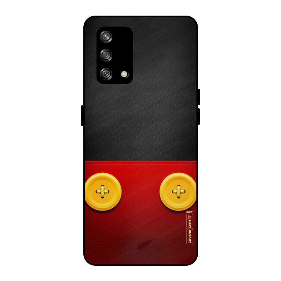 Yellow Button Metal Back Case for Oppo F19s