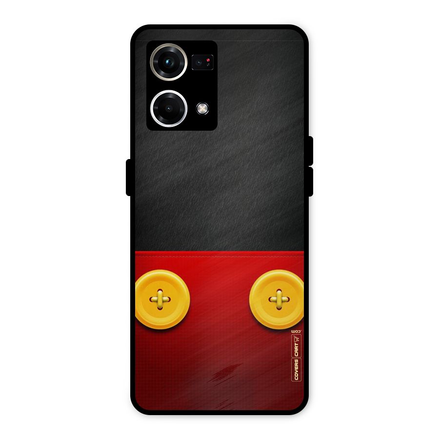 Yellow Button Metal Back Case for Oppo F21 Pro 4G