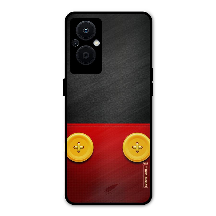 Yellow Button Metal Back Case for Oppo F21 Pro 5G