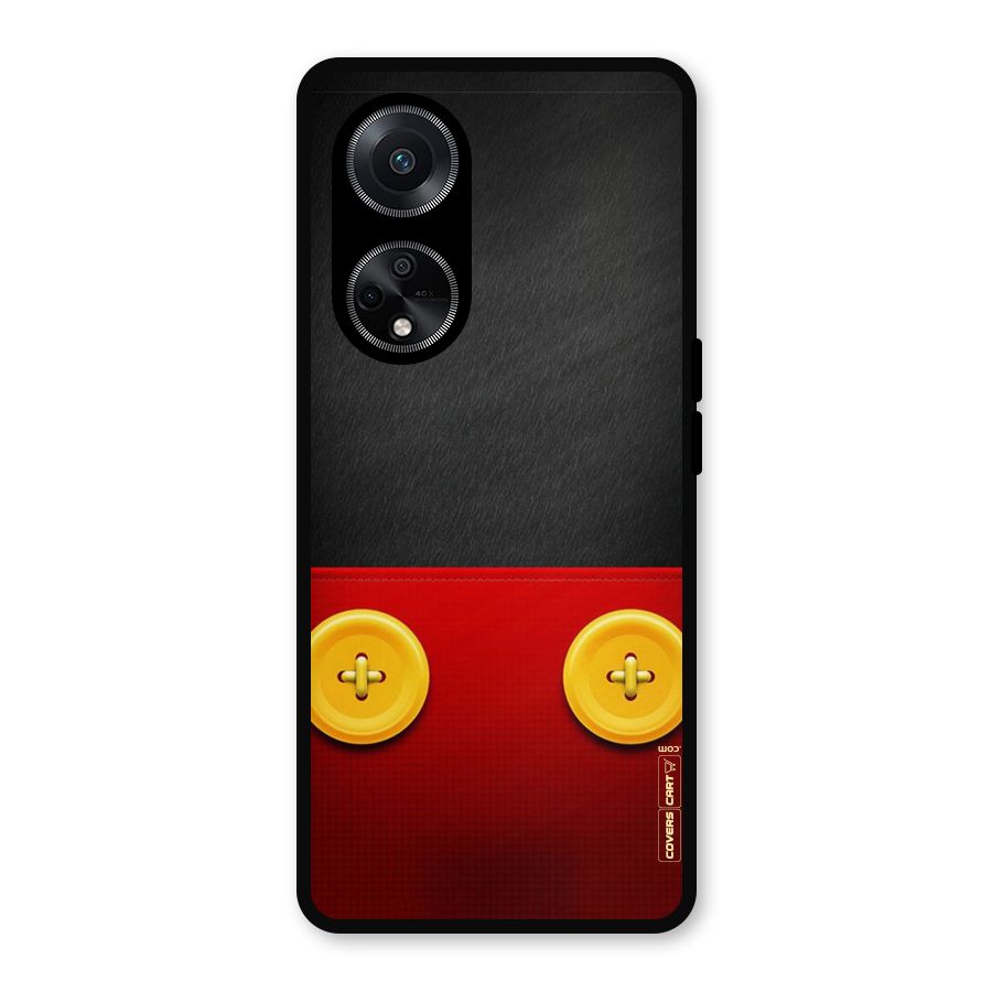 Yellow Button Metal Back Case for Oppo F23