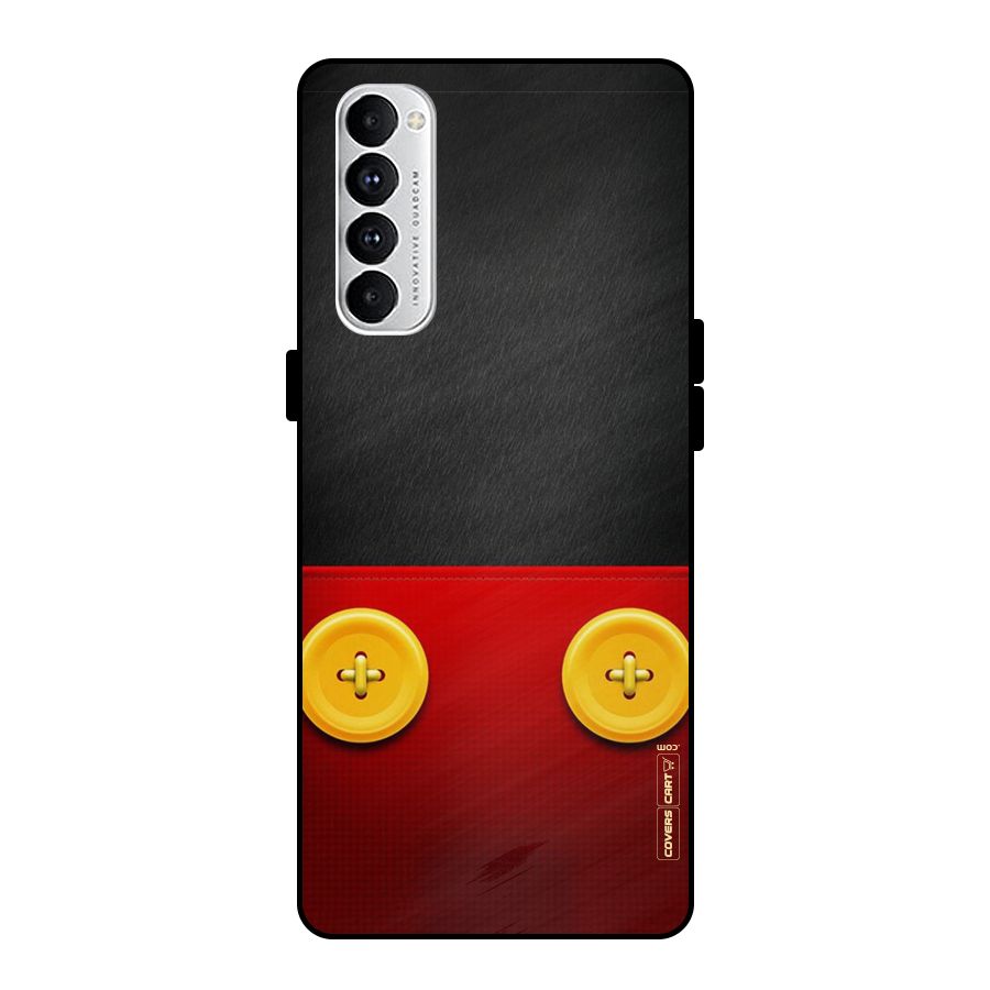 Yellow Button Metal Back Case for Oppo Reno4 Pro