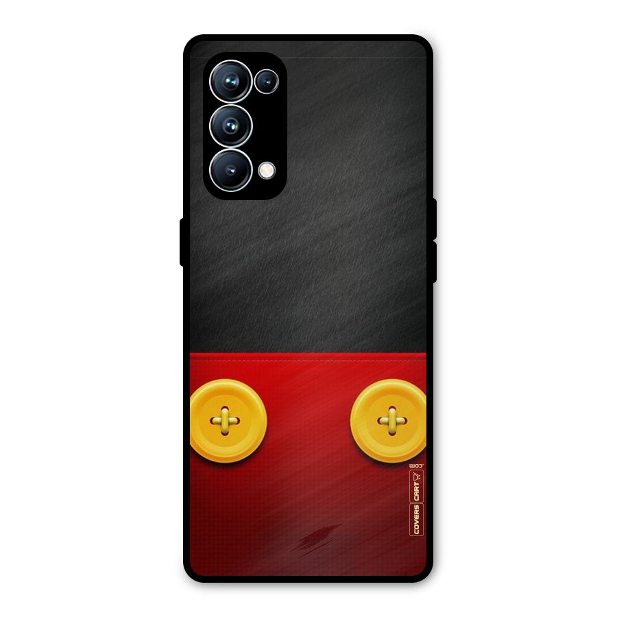Yellow Button Metal Back Case for Oppo Reno5 Pro 5G