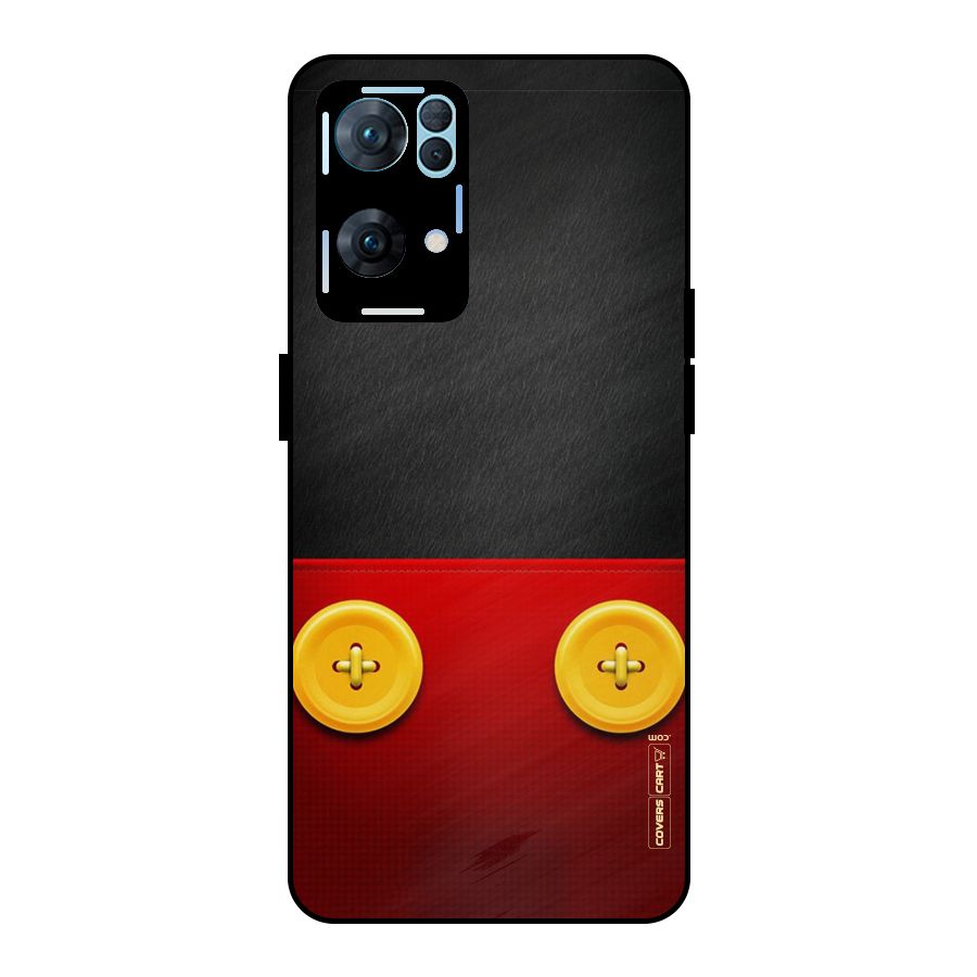Yellow Button Metal Back Case for Oppo Reno7 Pro 5G