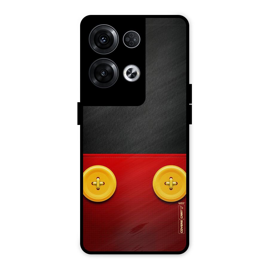 Yellow Button Metal Back Case for Oppo Reno8 Pro 5G