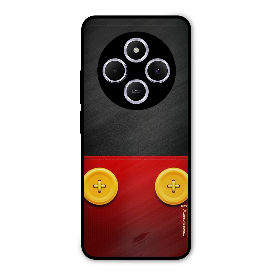 Yellow Button Metal Back Case for Poco C75 5G