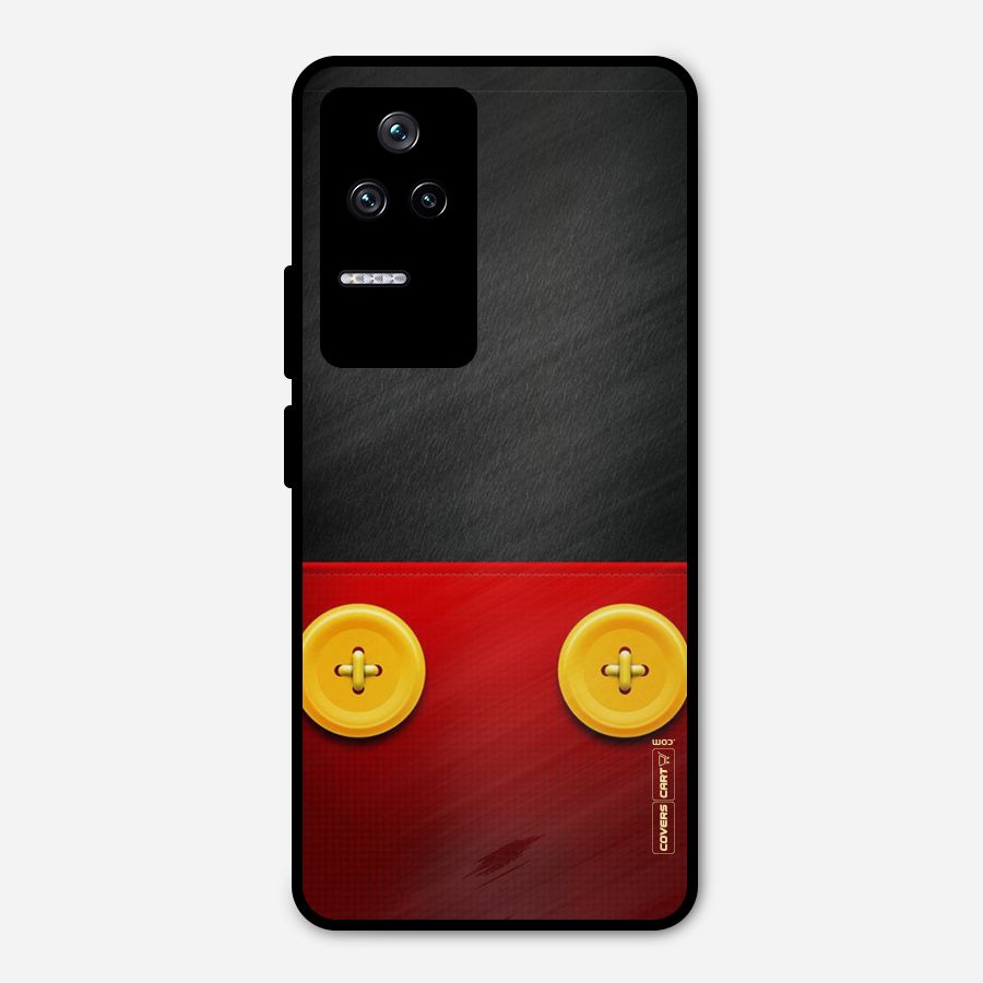 Yellow Button Metal Back Case for Poco F4 5G