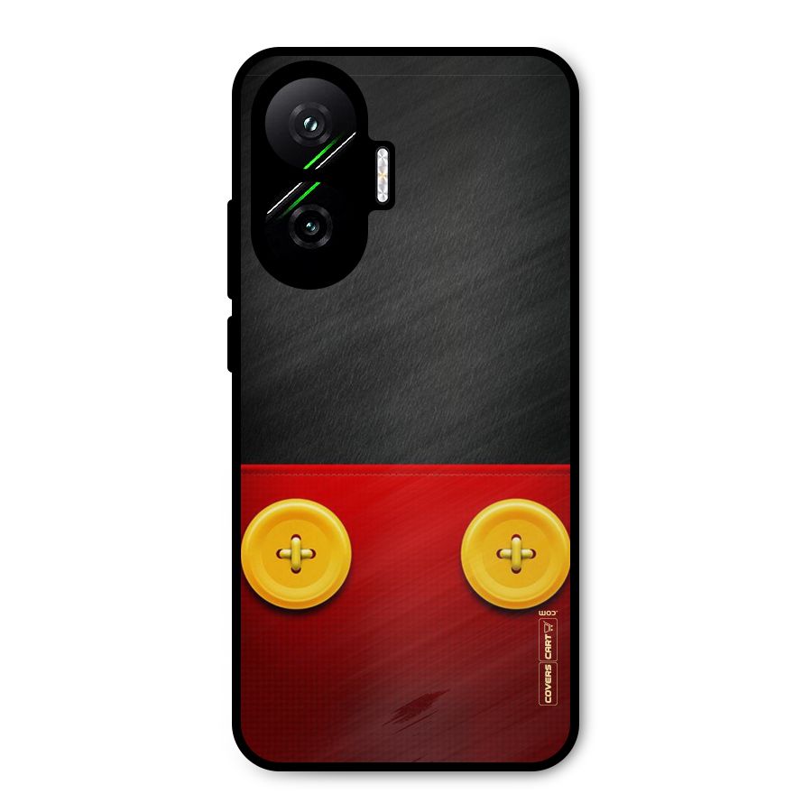 Yellow Button Metal Back Case for Poco F7