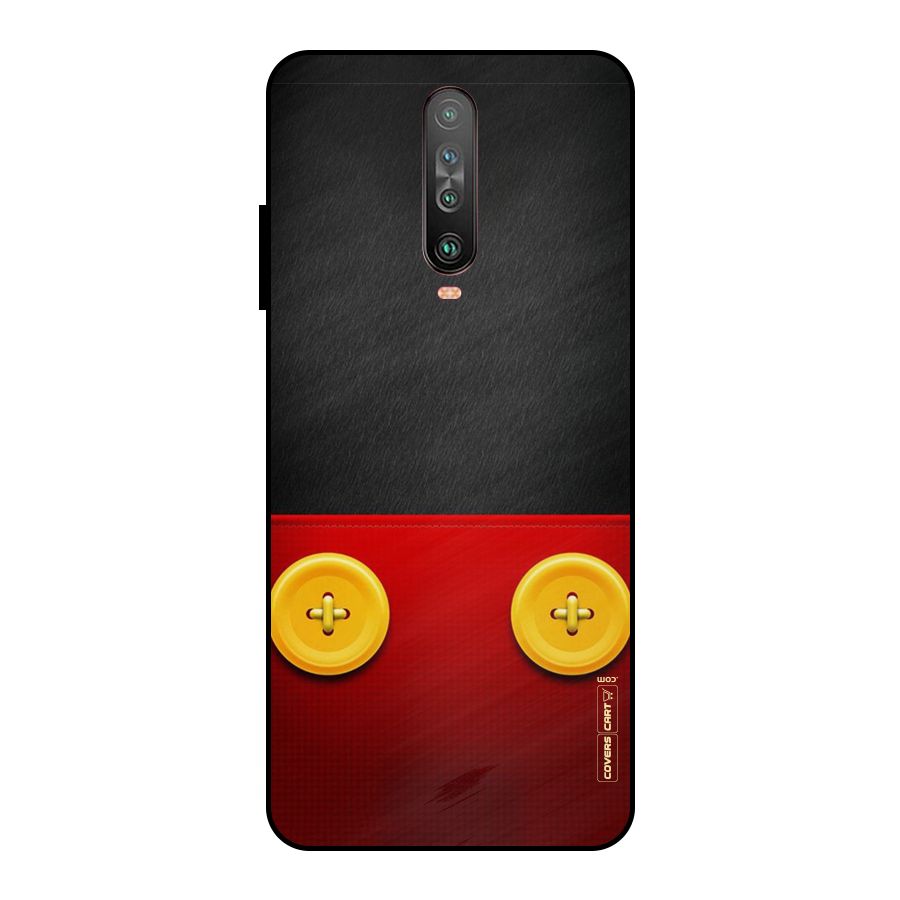 Yellow Button Metal Back Case for Poco X2