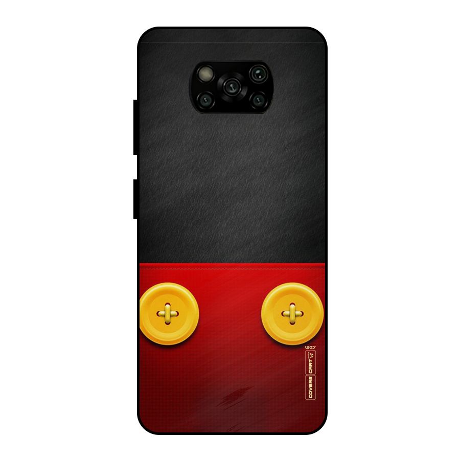 Yellow Button Metal Back Case for Poco X3