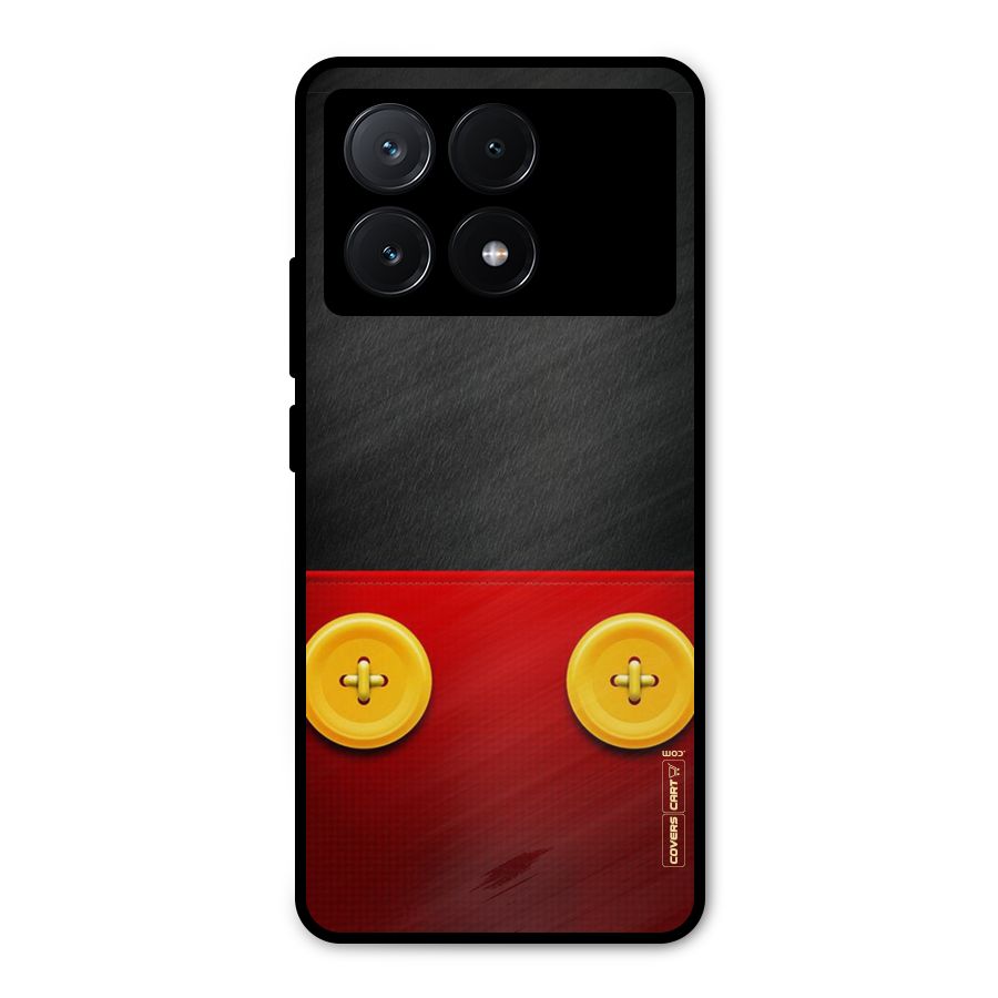 Yellow Button Metal Back Case for Poco X6 Pro