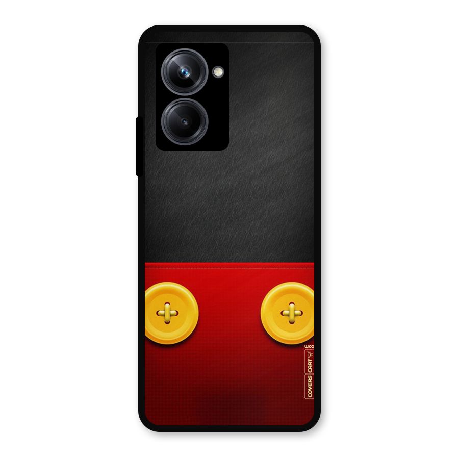 Yellow Button Metal Back Case for Realme 10 Pro