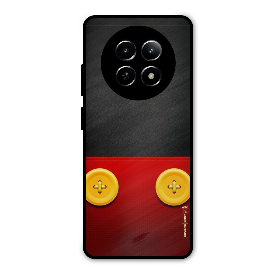 Yellow Button Metal Back Case for Realme 12 5G