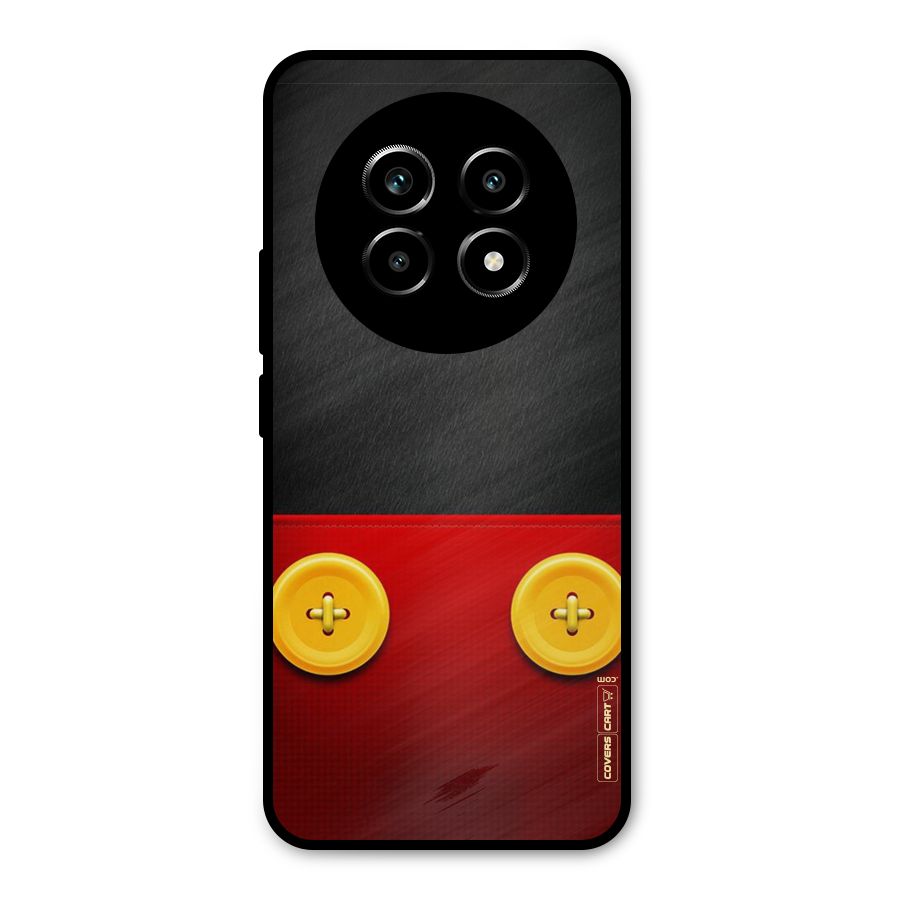 Yellow Button Metal Back Case for Realme 13 Pro