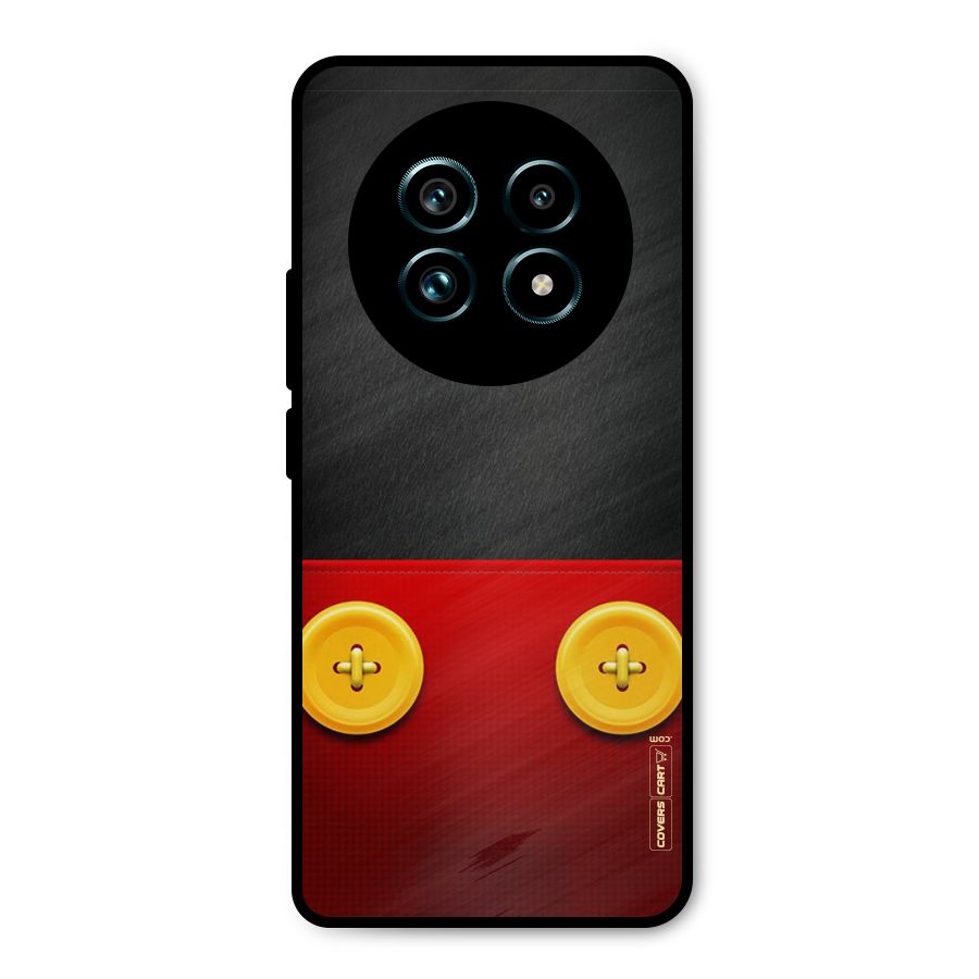 Yellow Button Metal Back Case for Realme 13 Pro Plus