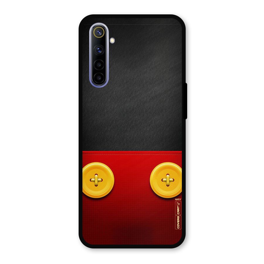 Yellow Button Metal Back Case for Realme 6