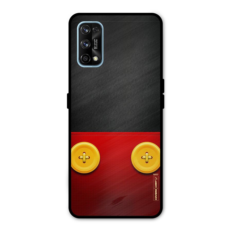 Yellow Button Metal Back Case for Realme 7 Pro