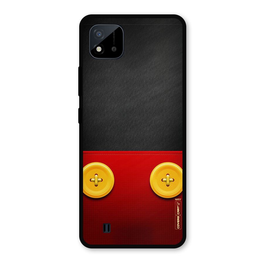 Yellow Button Metal Back Case for Realme C11 2021