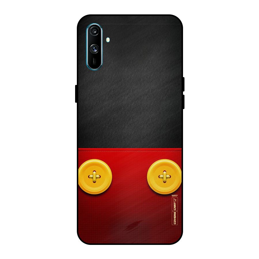 Yellow Button Metal Back Case for Realme C3